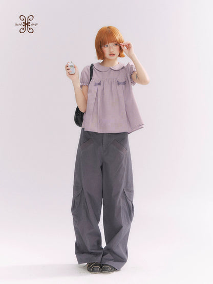 “Pear Shape Genius” Dusty Mauve Washed Cotton Cargo Pants