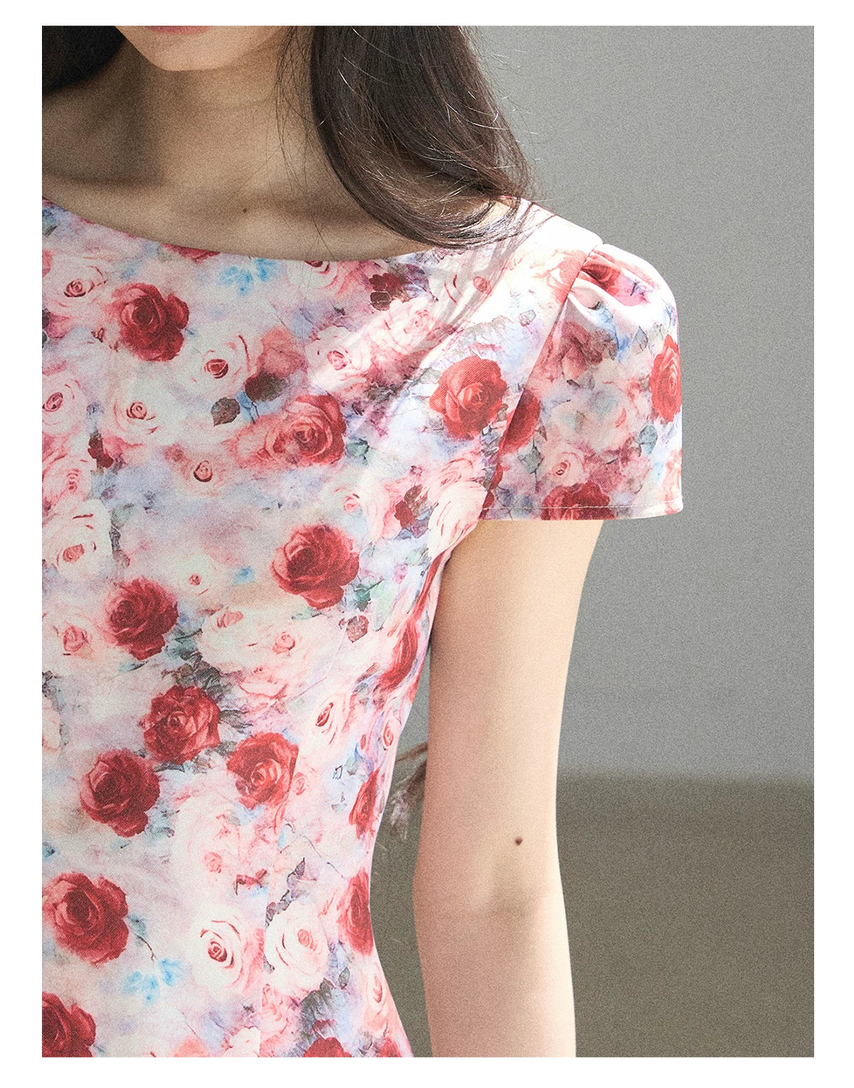 "Half a Rose" Dried Rose Fit & Flare Mini Dress