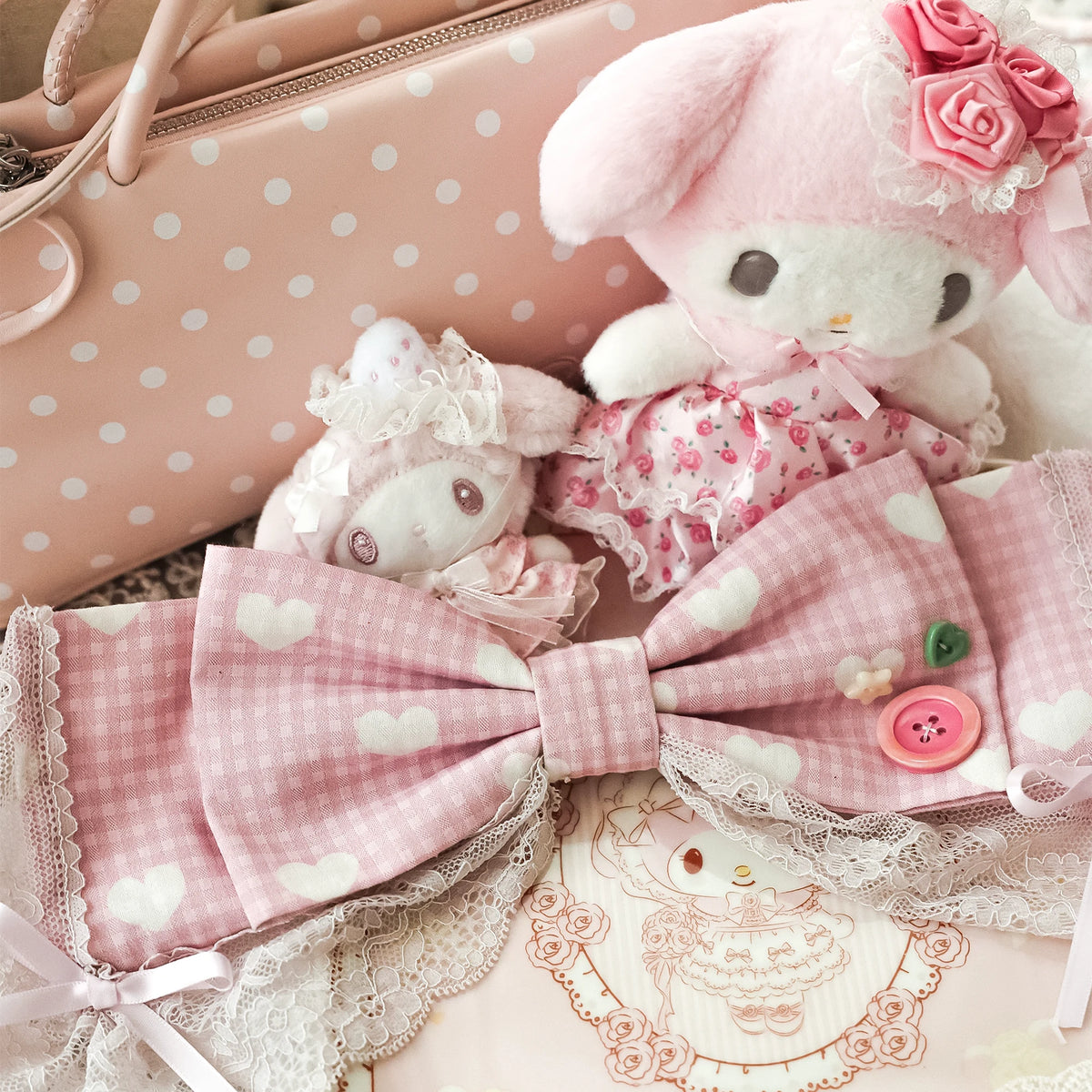 “Pink Dollcore” Pink My Melody Layered Lolita Girl Set