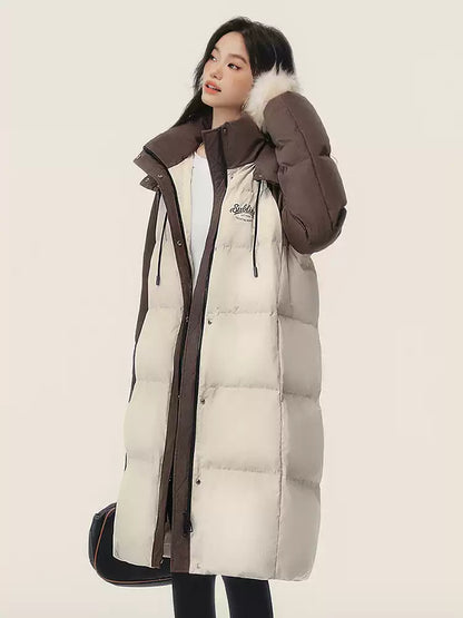 EPTISON - Khaki Long 90% White Duck Down Puffer Coat
