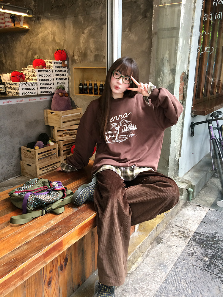 Zzouu - Embroidered Corduroy Pants