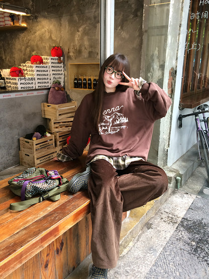 Zzouu - Embroidered Corduroy Pants