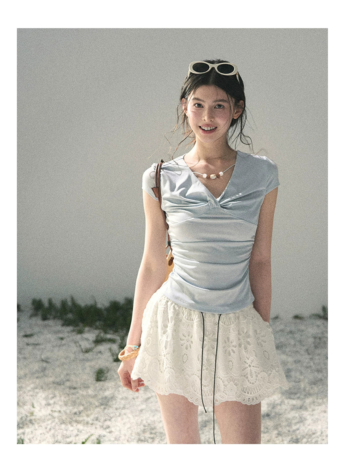 “Lost in Your Embrace” Gardenia White Lace Puff Skort