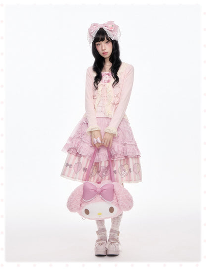 “Pink Dollcore” Pink My Melody Layered Lolita Girl Set