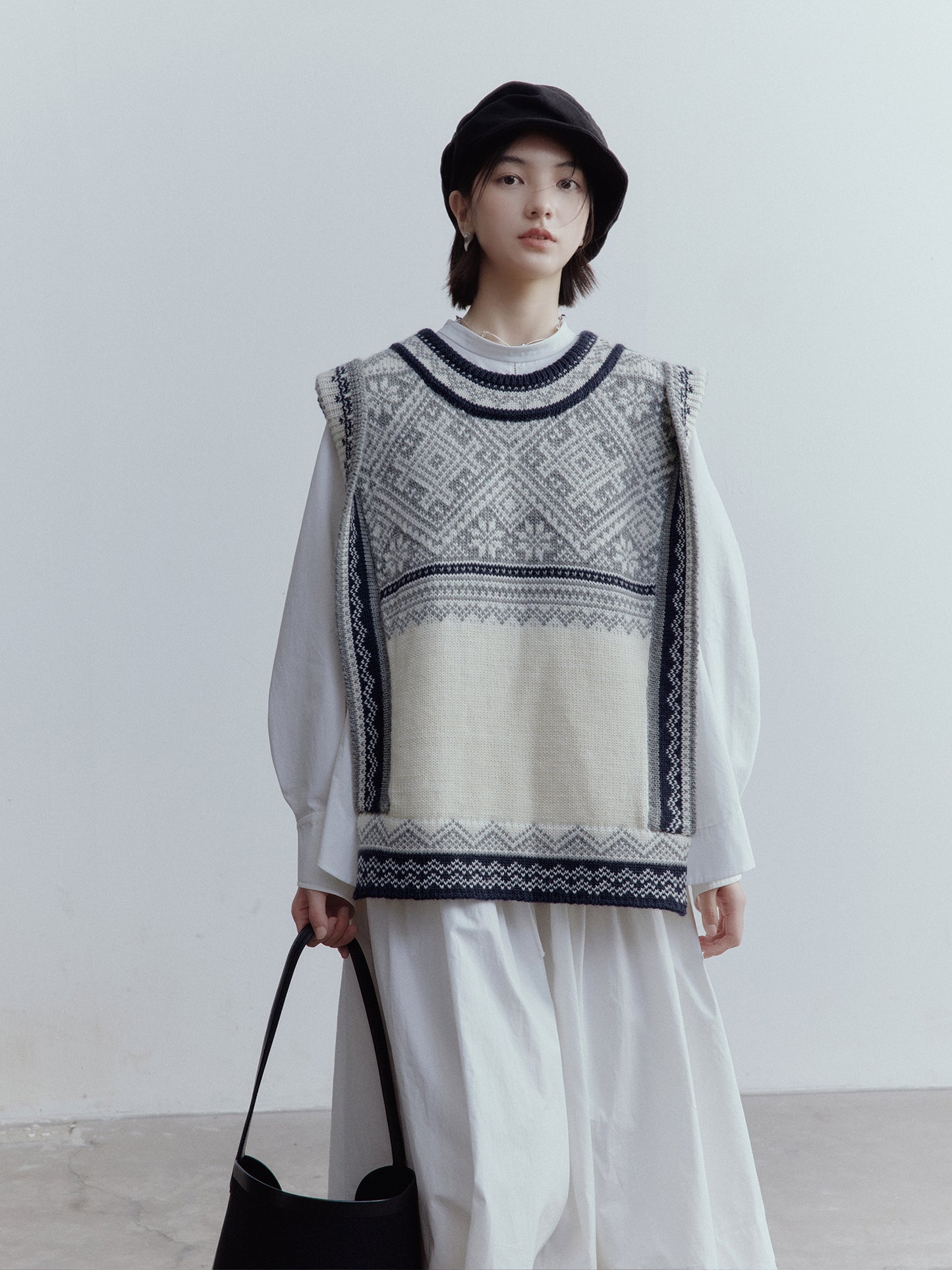 FUSSED Strange Circus Fair Isle Wool Vest FOF-25SS163