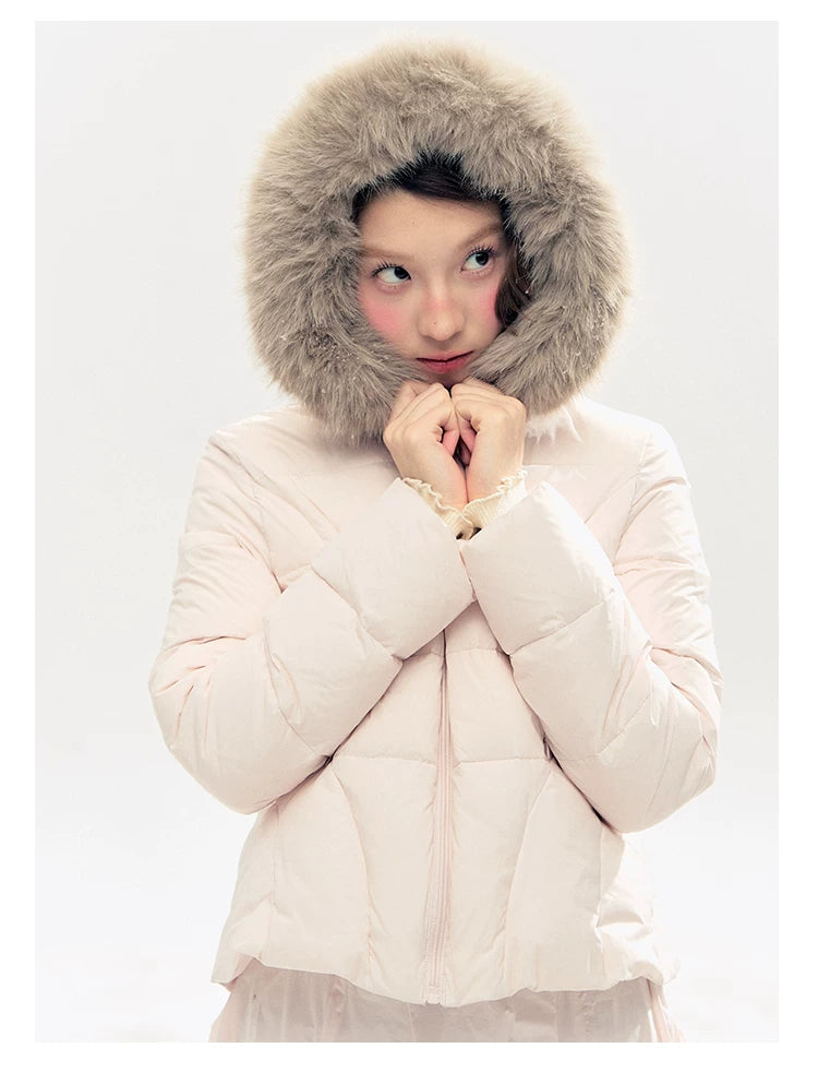 "Pink Bébé" Belle Pink Ballet Down Jacket & Quilted Bubble Mini Skirt Set