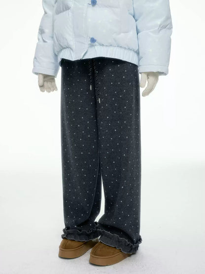 BIBIBENCY - Dark Gray Polka Dot Sweatpants