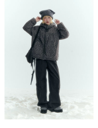 Horridale - Charcoal Gray Washed Cargo Barrel Leg Pants