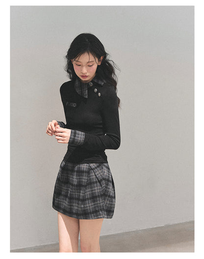 少也眼 “Silent Vanishing” Miu-Inspired Knit Top & Mini Skirt Set