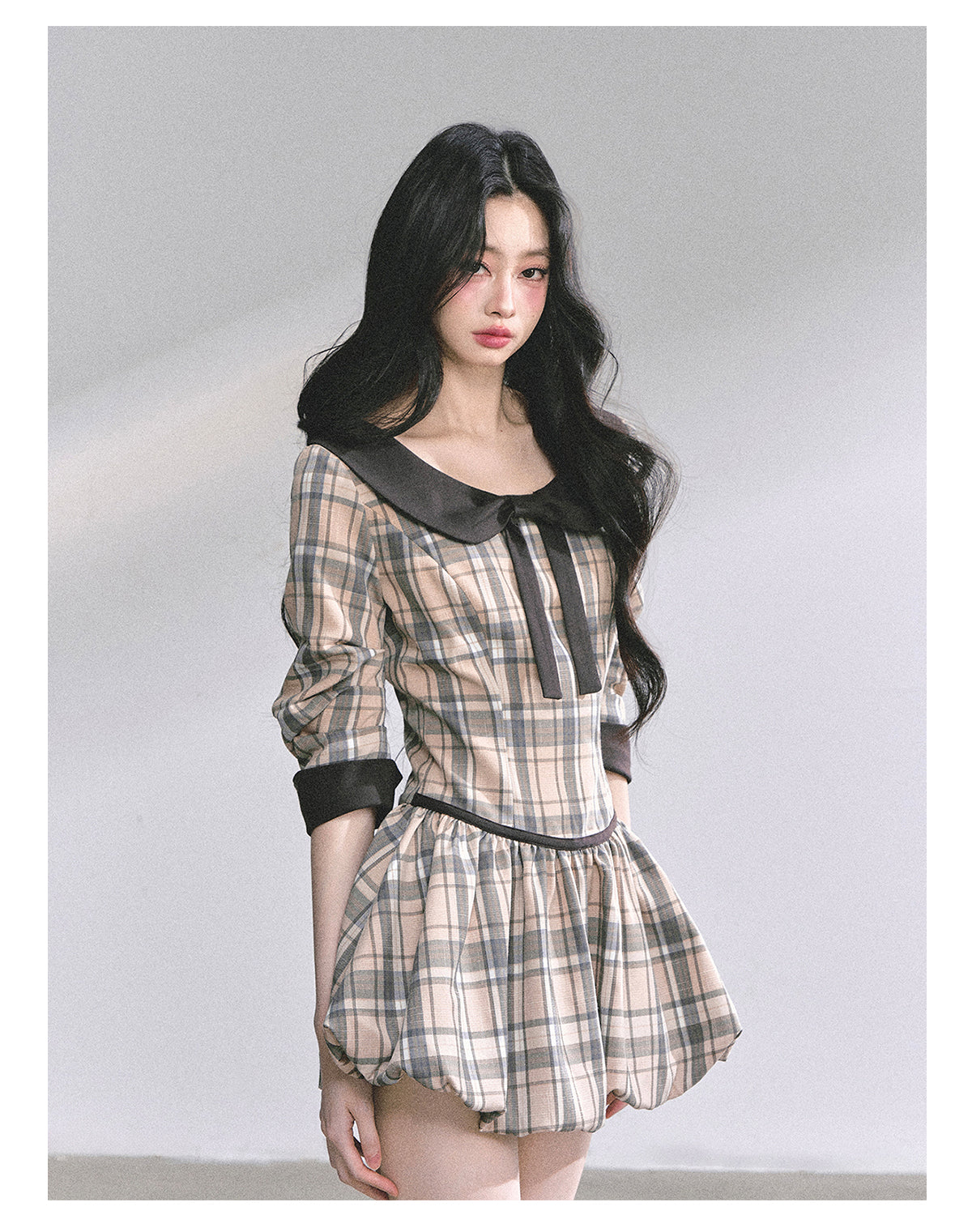少也眼 "Miss Diana" Plaid French Babydoll Dress 78658645