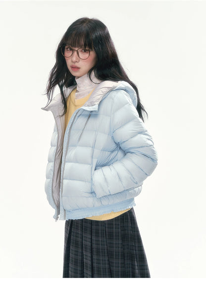 CAN - "Twilight Snow" Hooded 90% White Duck Down Puffer Jacket (Hibiscus Purple / Baby Pink / Water Blue)
