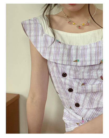 [RF] “Lavender Garden Reverie” Light Purple Bow-Waist Maxi Dress