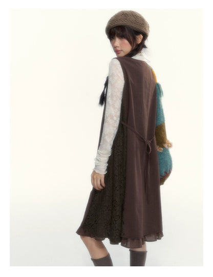 “Everyday Mist” Jacquard Lace Layering Top ( Ivory / Fog Gray )