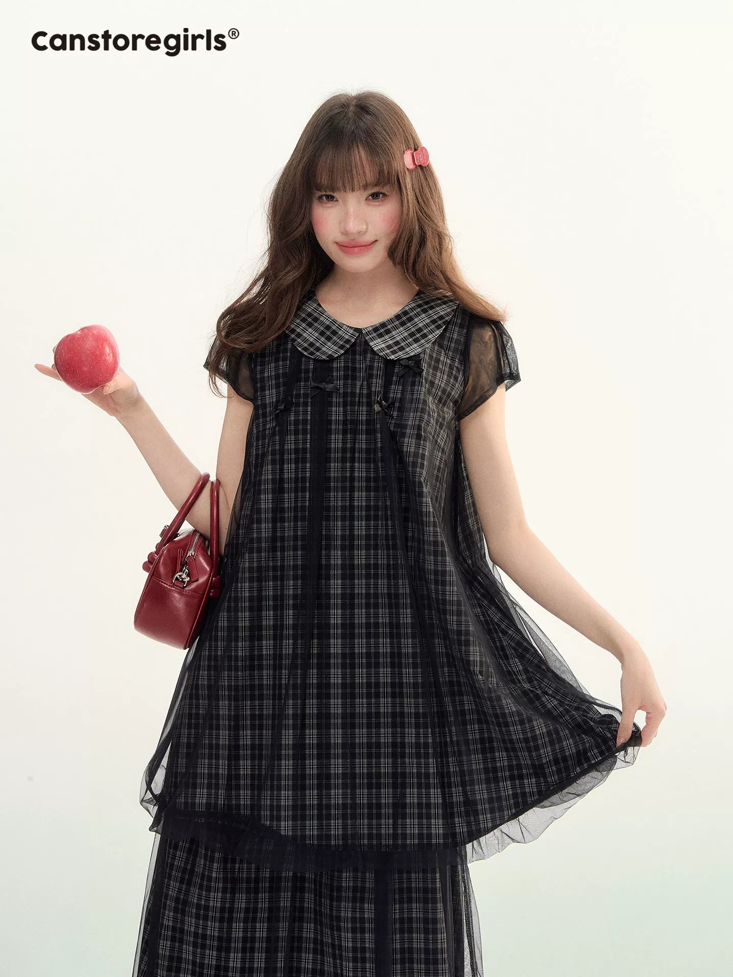 "Soft Check Reverie" Plaid Top, Skirt & Shorts Set LL2026014