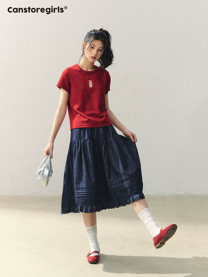 "Bear Morning Diary" Teddy Embroidered Tee LL2026048