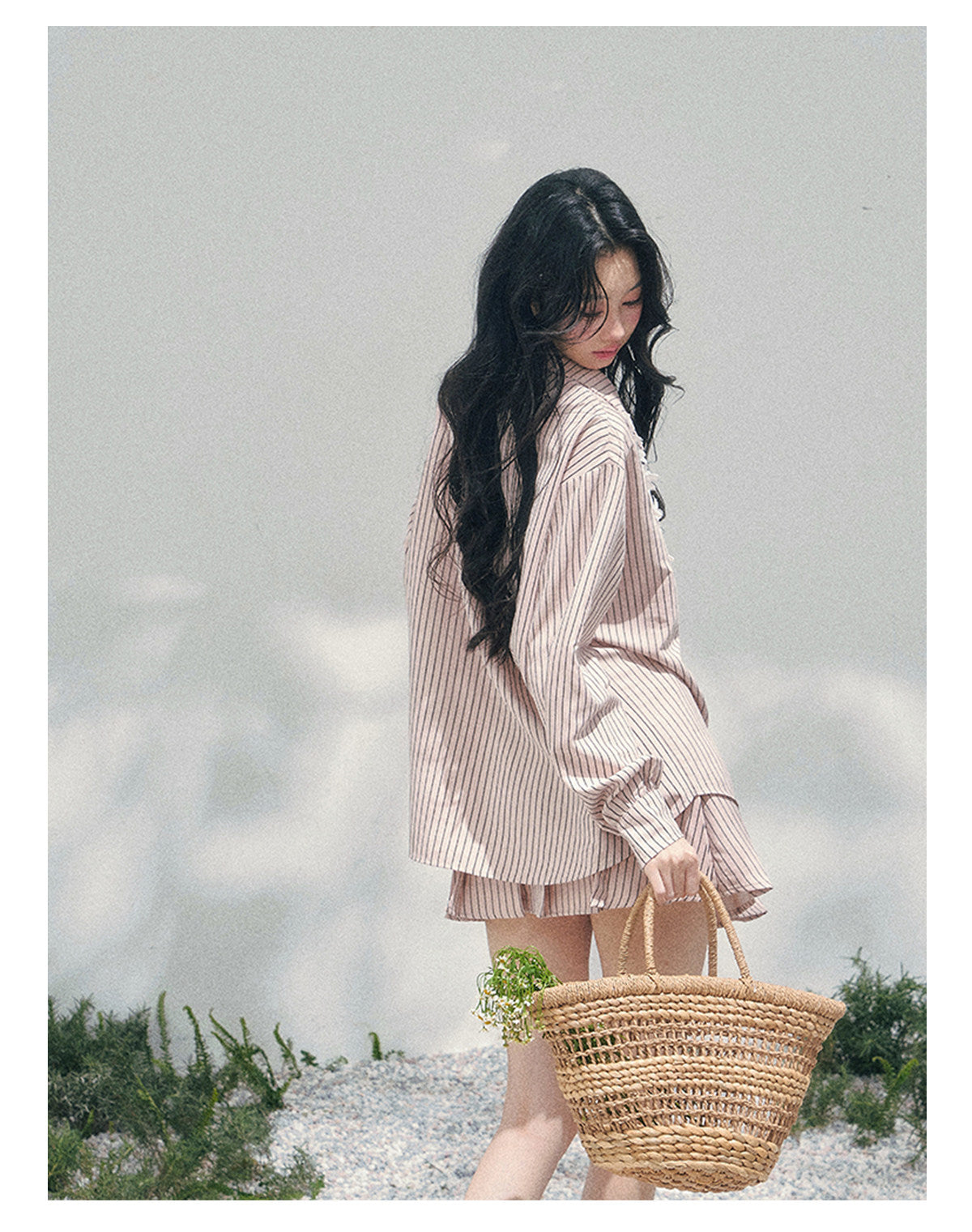 少也眼 "Pink Cloud Reverie" Cinnamon Pink Lace Sweet Two-Piece Skirt Set 563856385