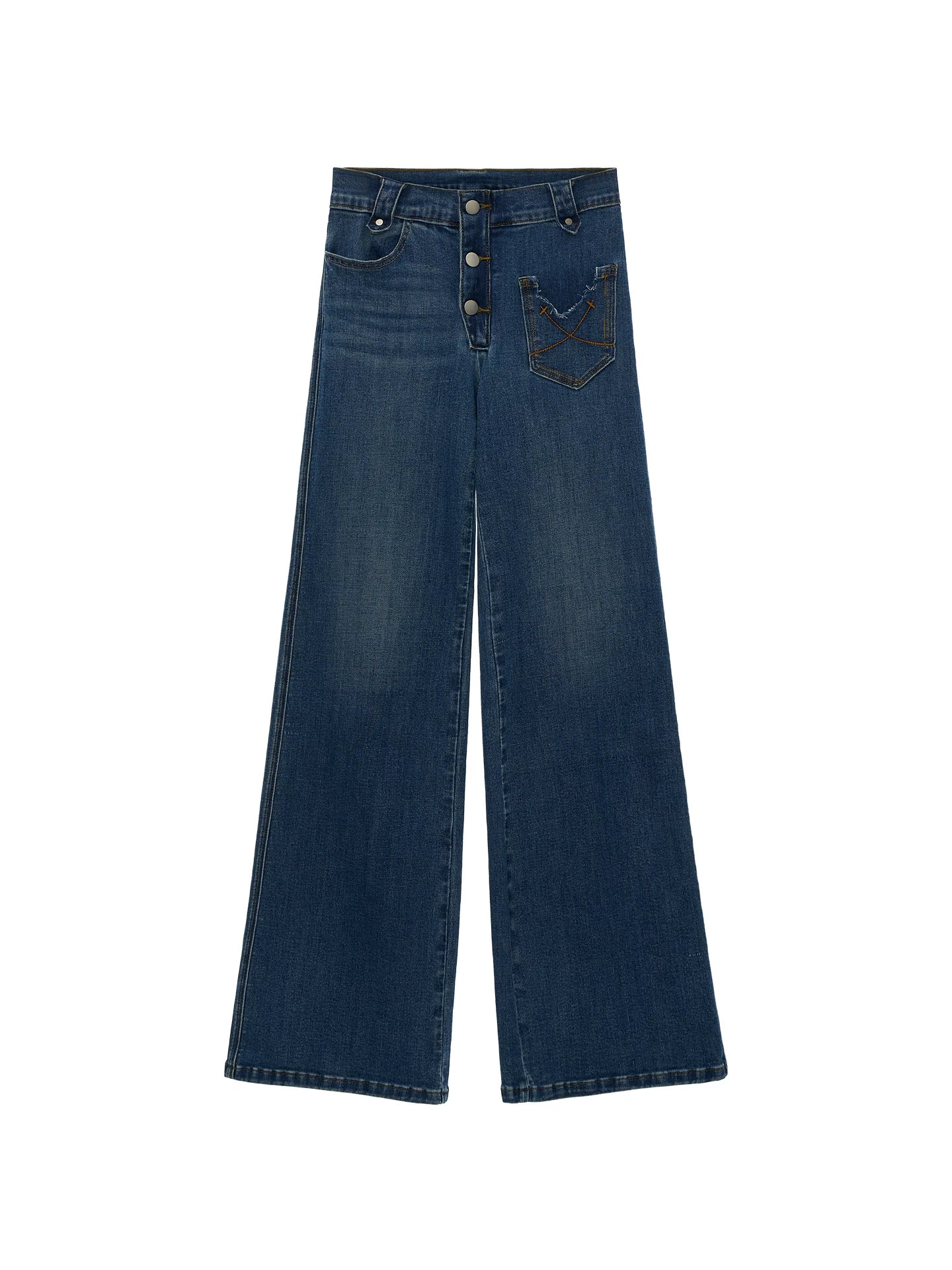 Vintage Blue Wide-Leg Denim Jeans