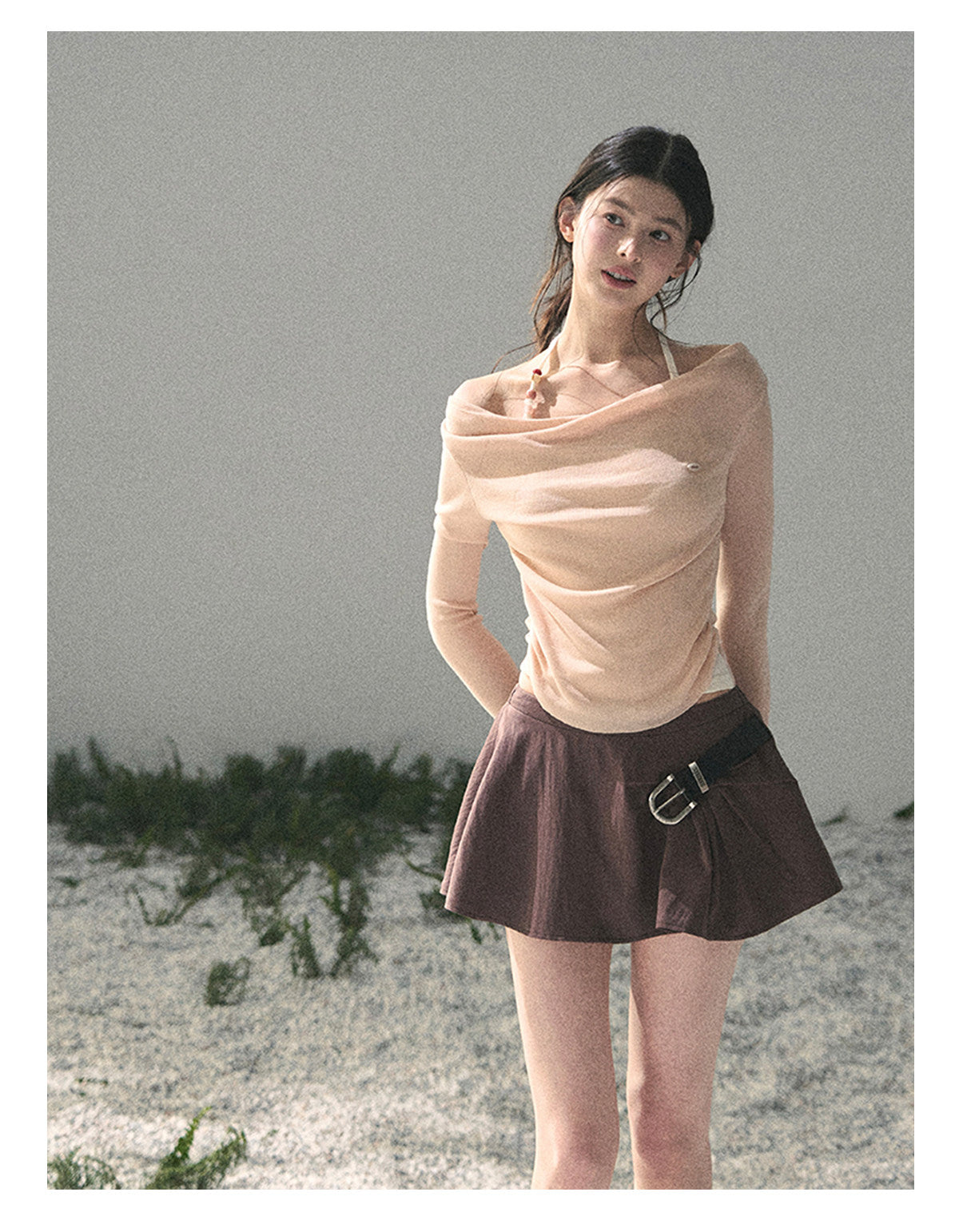 “Sugar Frost Diaries” Soft Mist Pink Layered Halter Top