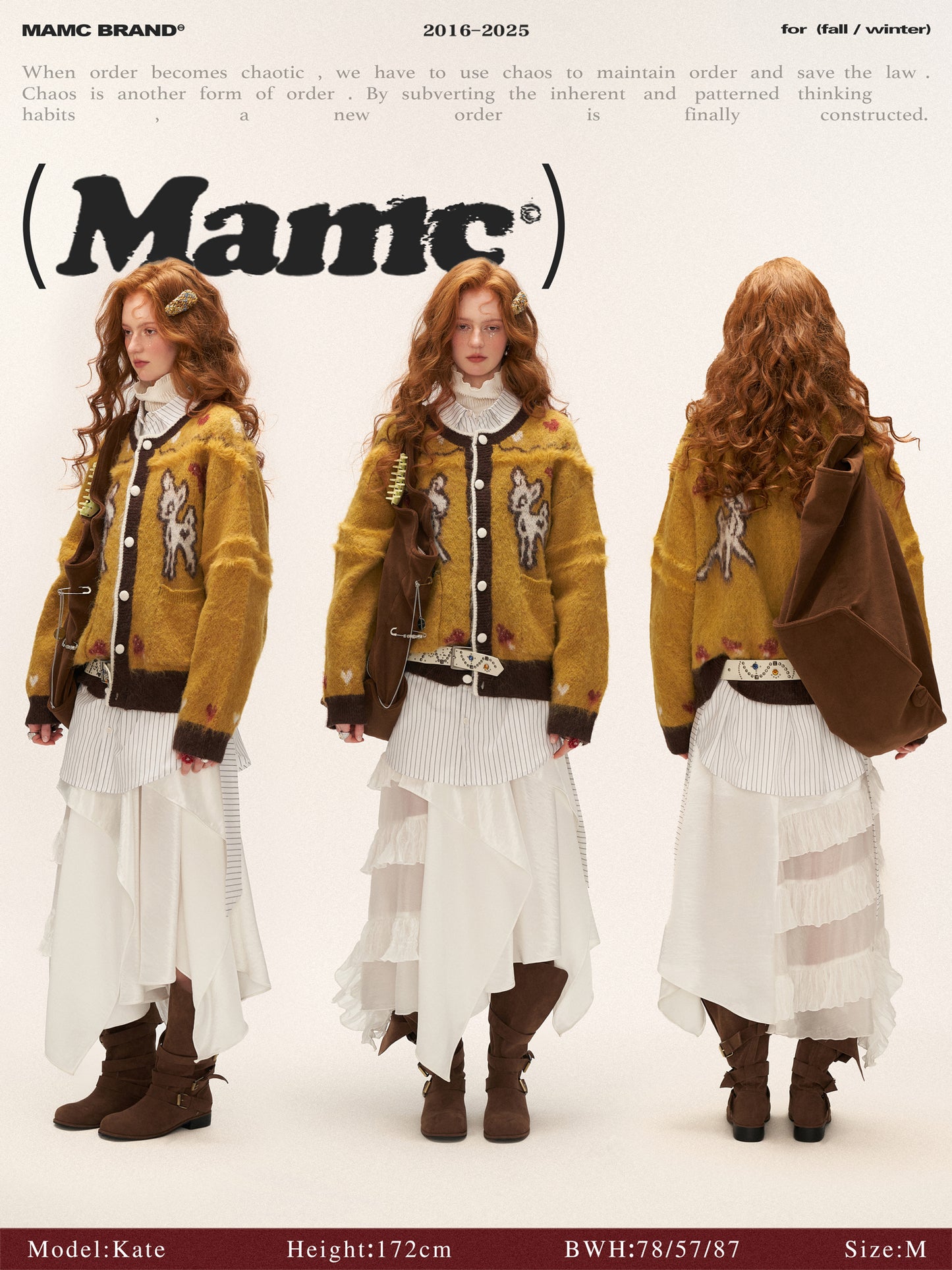MAMC - Cute Bow Deer Knit Cardigan (Yellow)