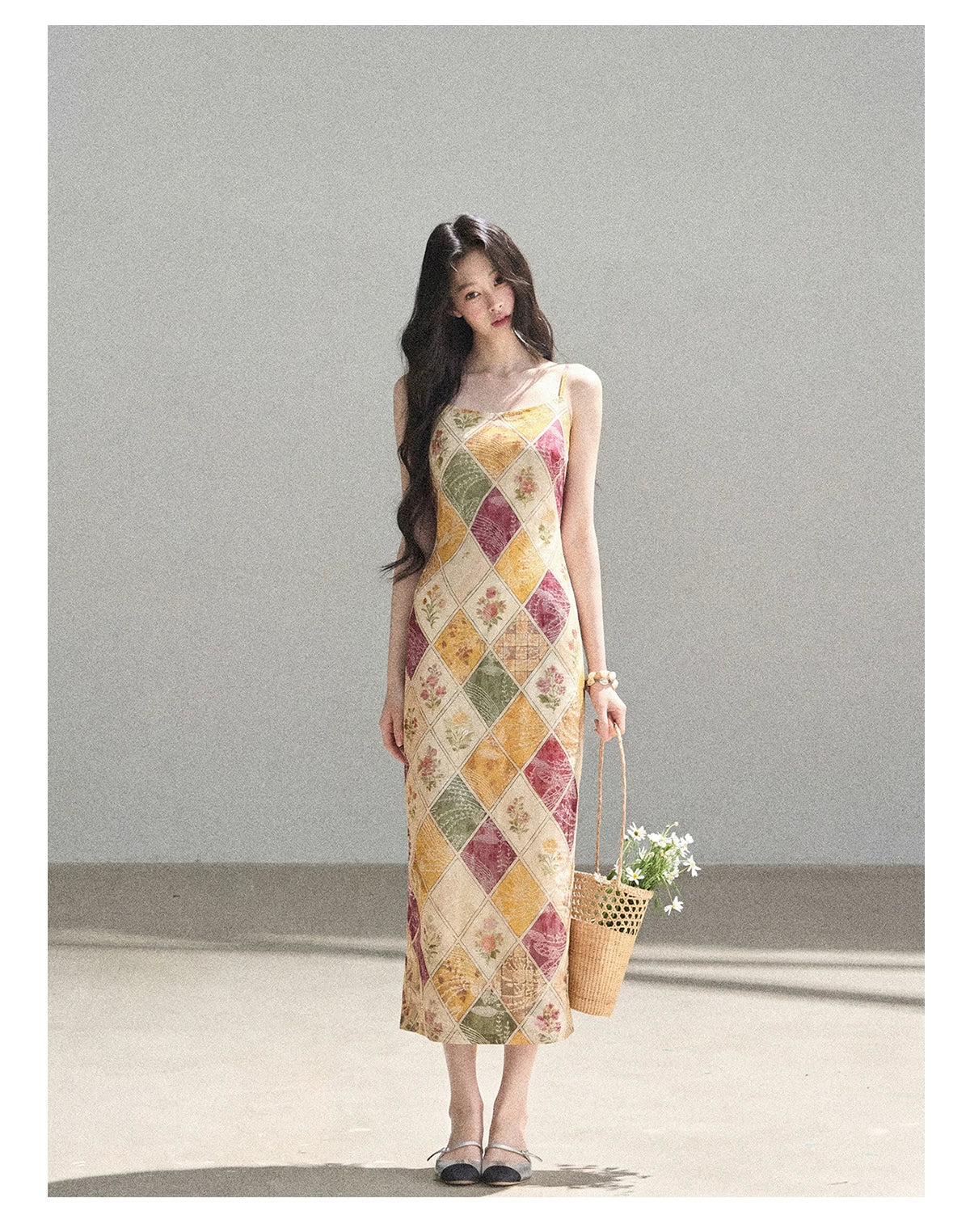 "In Her Lingering Gaze" Van Dyke Brown Floral Cami Bodycon Mini Dress
