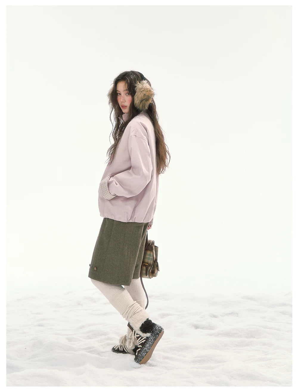 CANSTORE - "Peach Cloud" Pink Quilted Double-Breasted Jacket