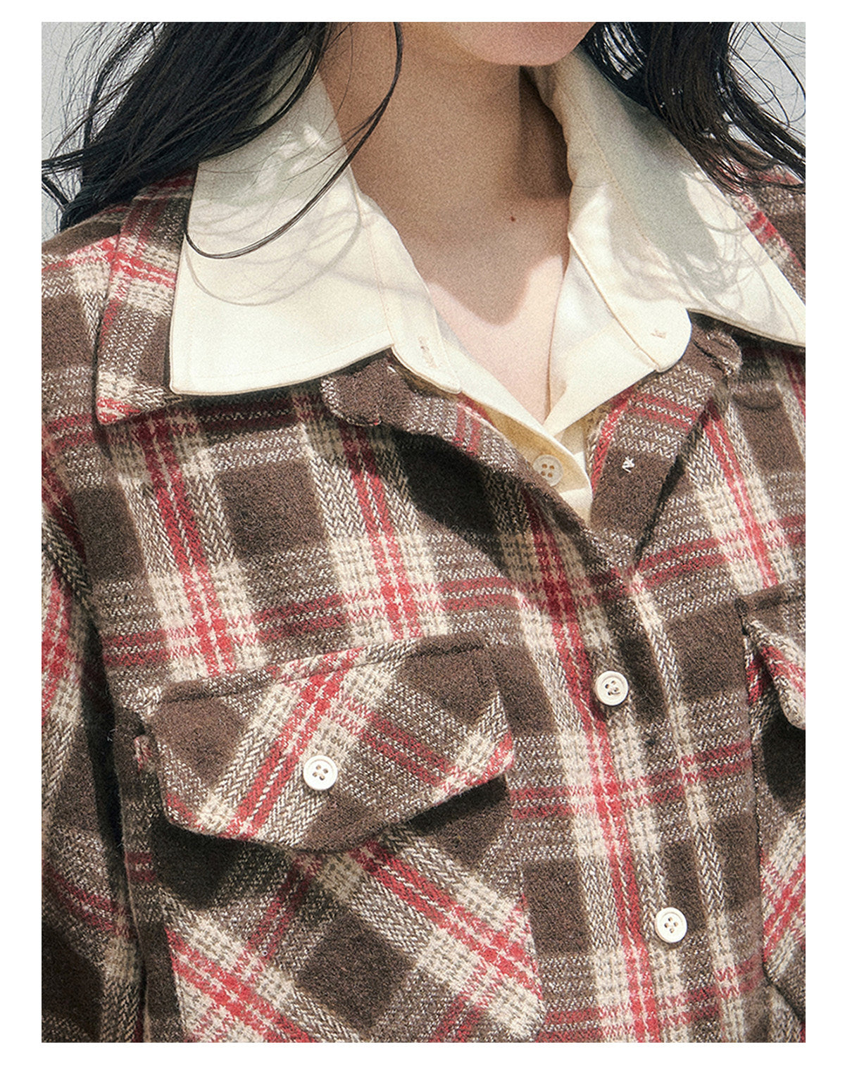 “Café Daydream” British Plaid Shirt & Mini Skirt Set