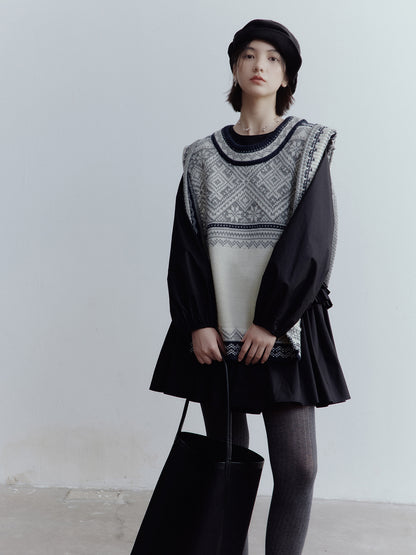 FUSSED Strange Circus Fair Isle Wool Vest FOF-25SS163