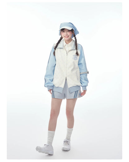 "Blue Heart Campus" Polka Dot Polo Collection (Polo Shirt / Pleated Skirt / Shorts)