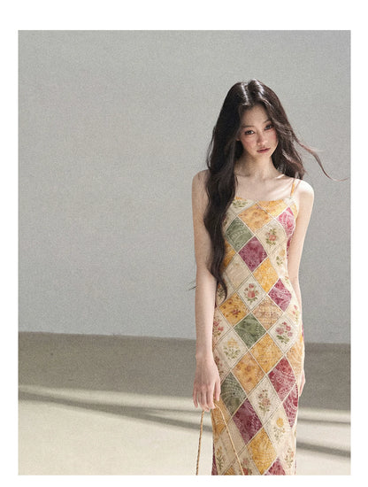 "In Her Lingering Gaze" Van Dyke Brown Floral Cami Bodycon Mini Dress