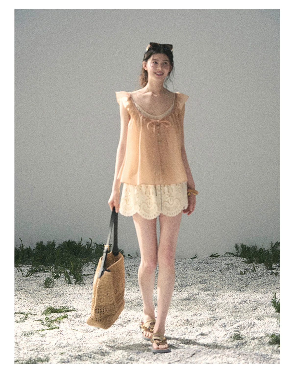 “Your Whisper” Lotus Mauve Babydoll Twinset Top