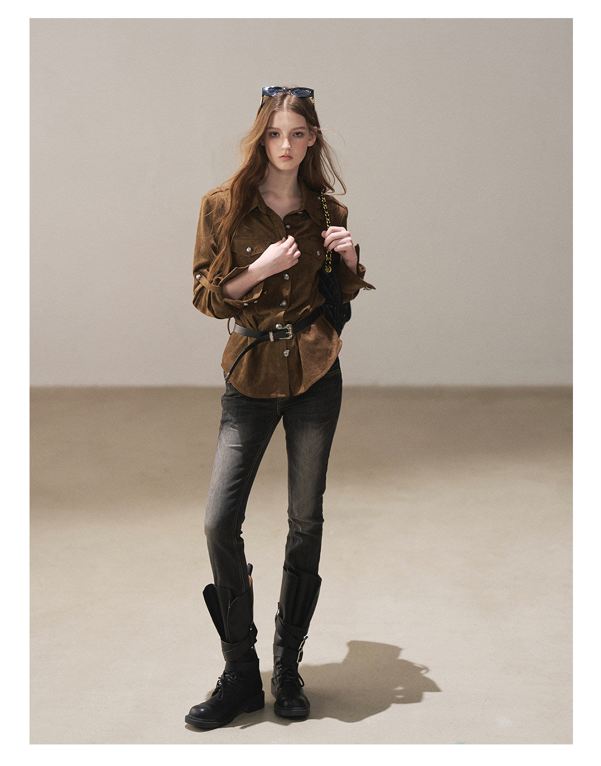 170726 "Scattered Across the Dunes" Rich Cocoa Utility Shirt with Belt