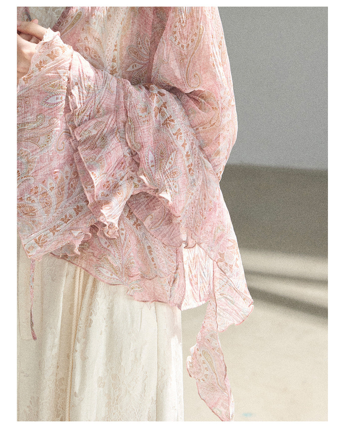 170726 "A Place Where Softness Rests" Lotus Mauve Ruffle Tie-Front Cover-Up Cardigan