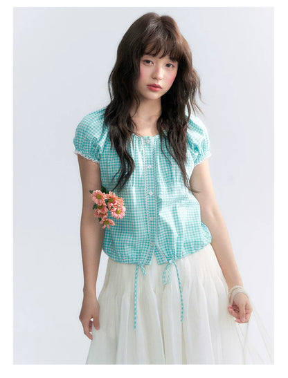 "Light Steps" Oat Apricot Pleated Lace Midi Skirt