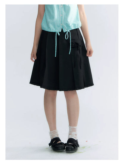"Midnight Academy" Black Pleated Mini Skirt