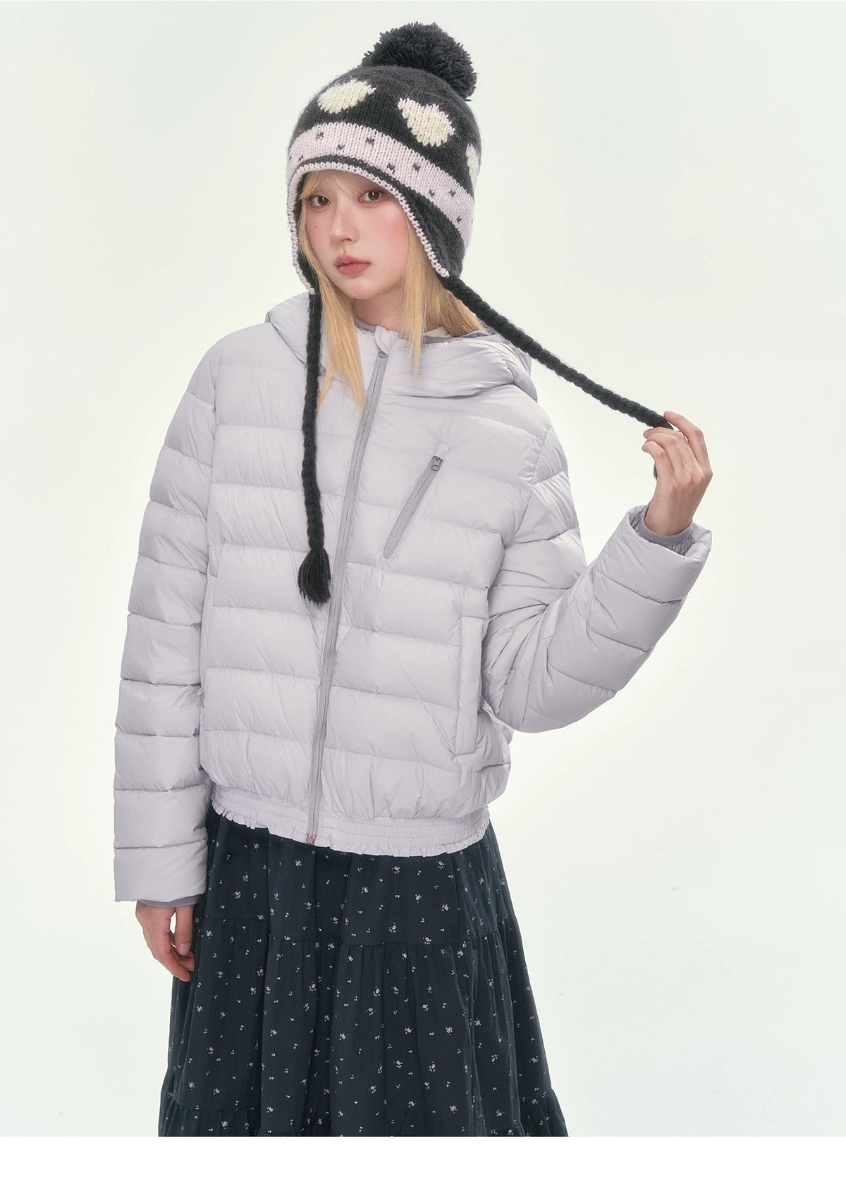 CAN - "Twilight Snow" Hooded 90% White Duck Down Puffer Jacket (Hibiscus Purple / Baby Pink / Water Blue)