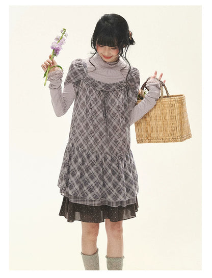 "Misty Ripples" Misty Lavender Lace Mock Neck Knit Top