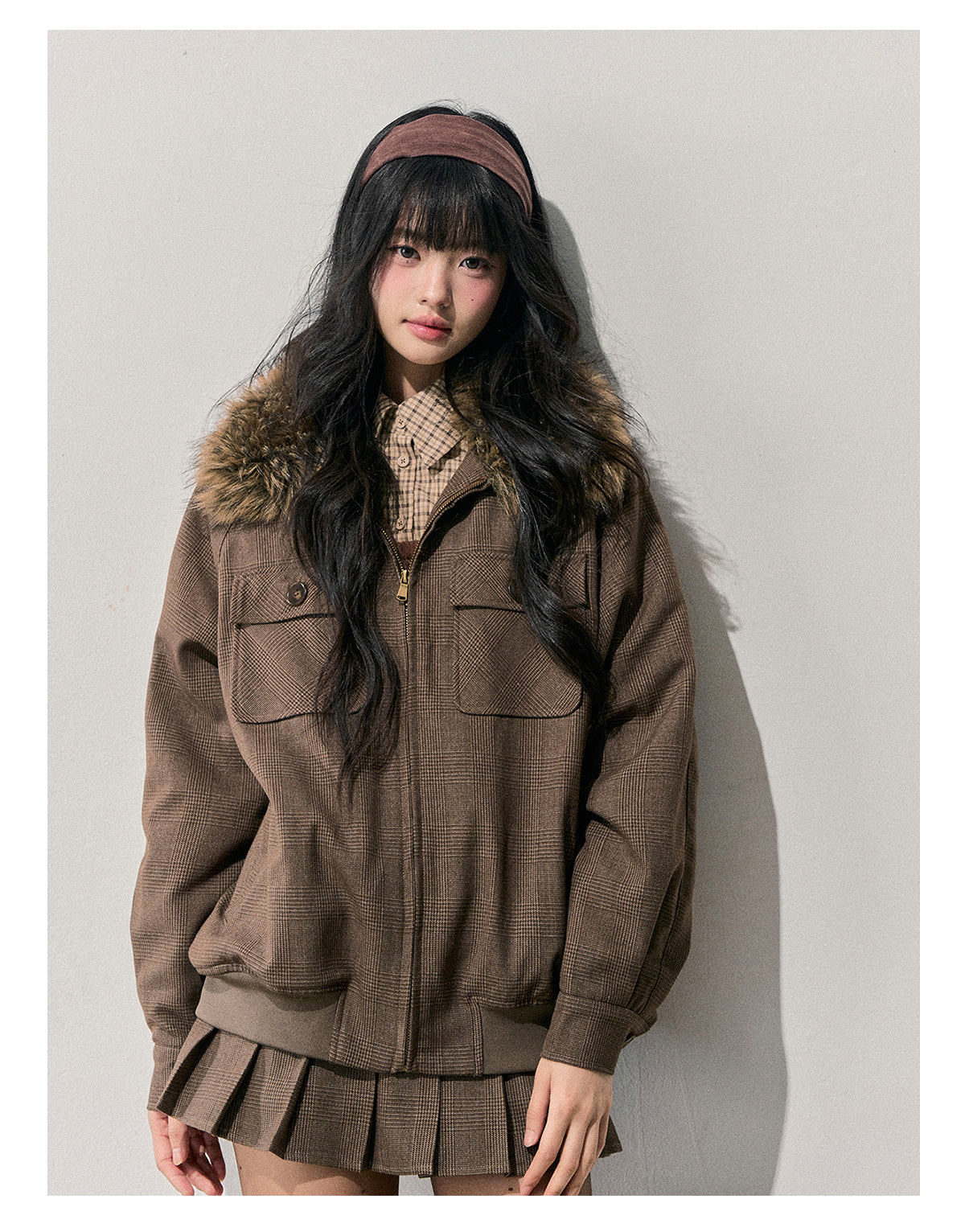 少也眼 “Twilight Warmth” Hepburn-Style Winter Jacket & Skirt Set 684616