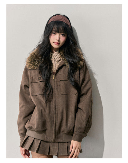 少也眼 “Twilight Warmth” Hepburn-Style Winter Jacket & Skirt Set 684616