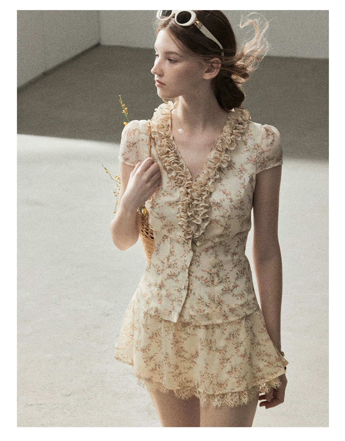 "Daisies in Your Arms" Soft Goose Yellow Chiffon Set