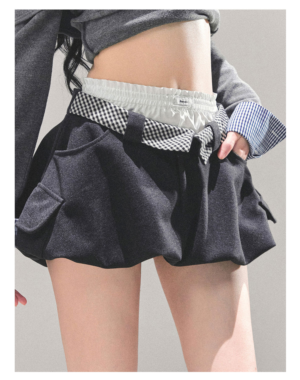 少也眼 “Footprints in the Snow” Winter Bubble Skirt - Gray 68451351