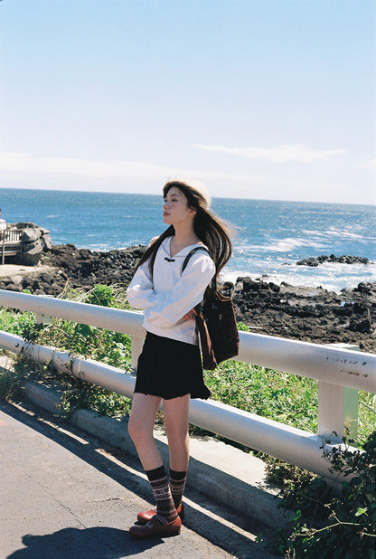 Zzouu - "A Japanese Girl" Sailor Collar White Shirt