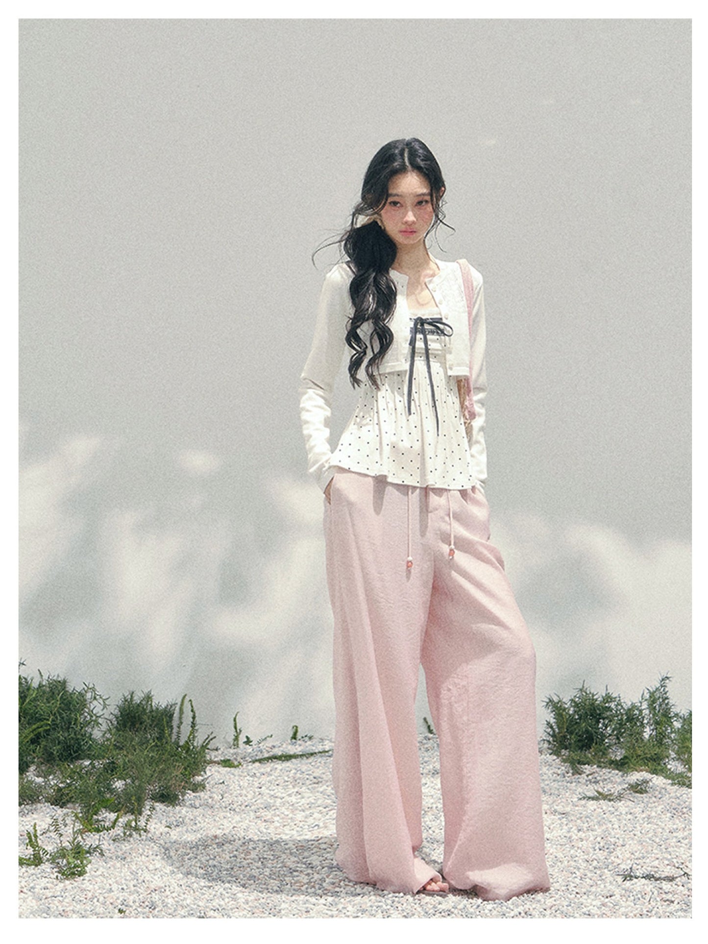 少也眼 “Polka Brandy Lace” White Modal Lace Set 136