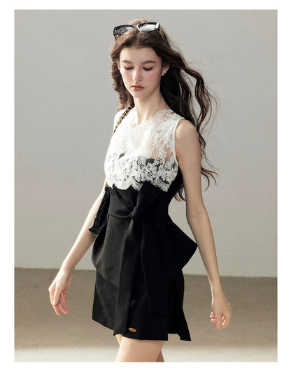 "The Quiet Strength" Black Iris Lace Sleeveless Crop Top
