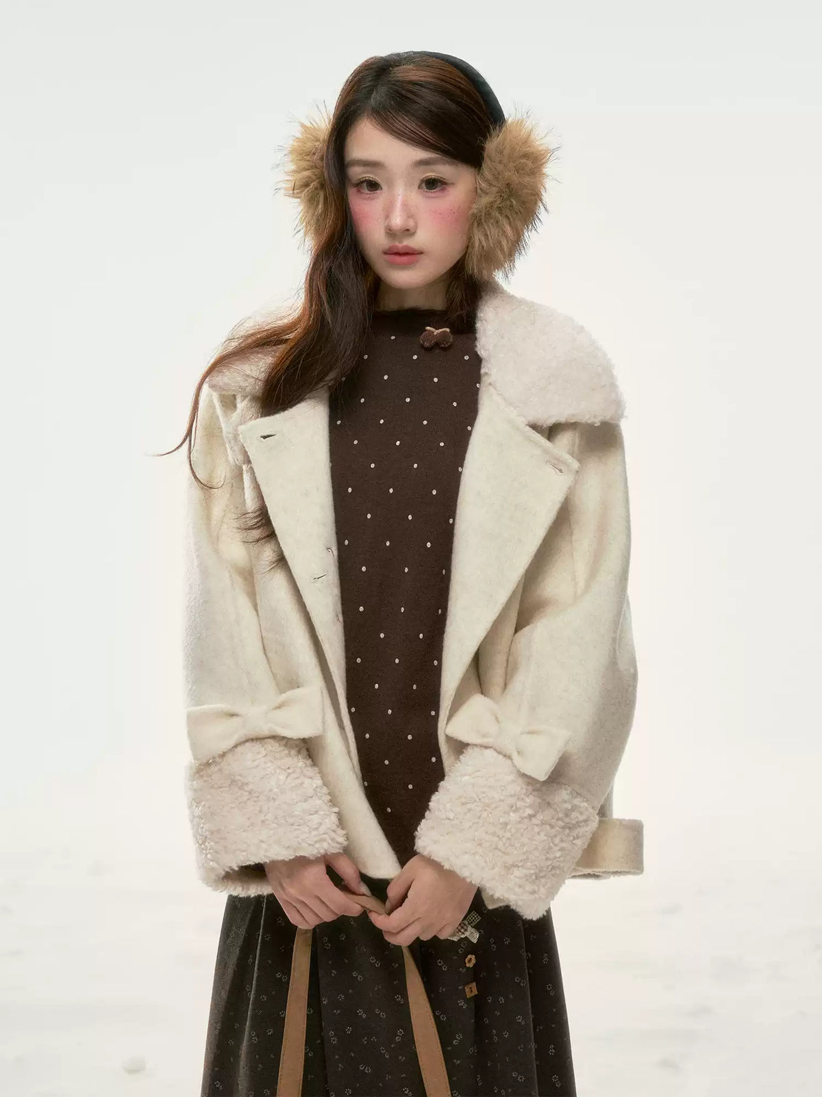BIBIBENCY - Brown Polka Dot Knit Top