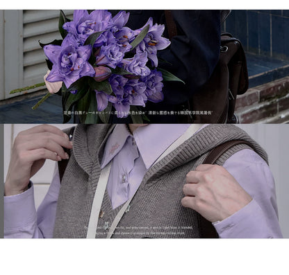 "Snow Lily Mist" Lavender Blouse & Skirt Set