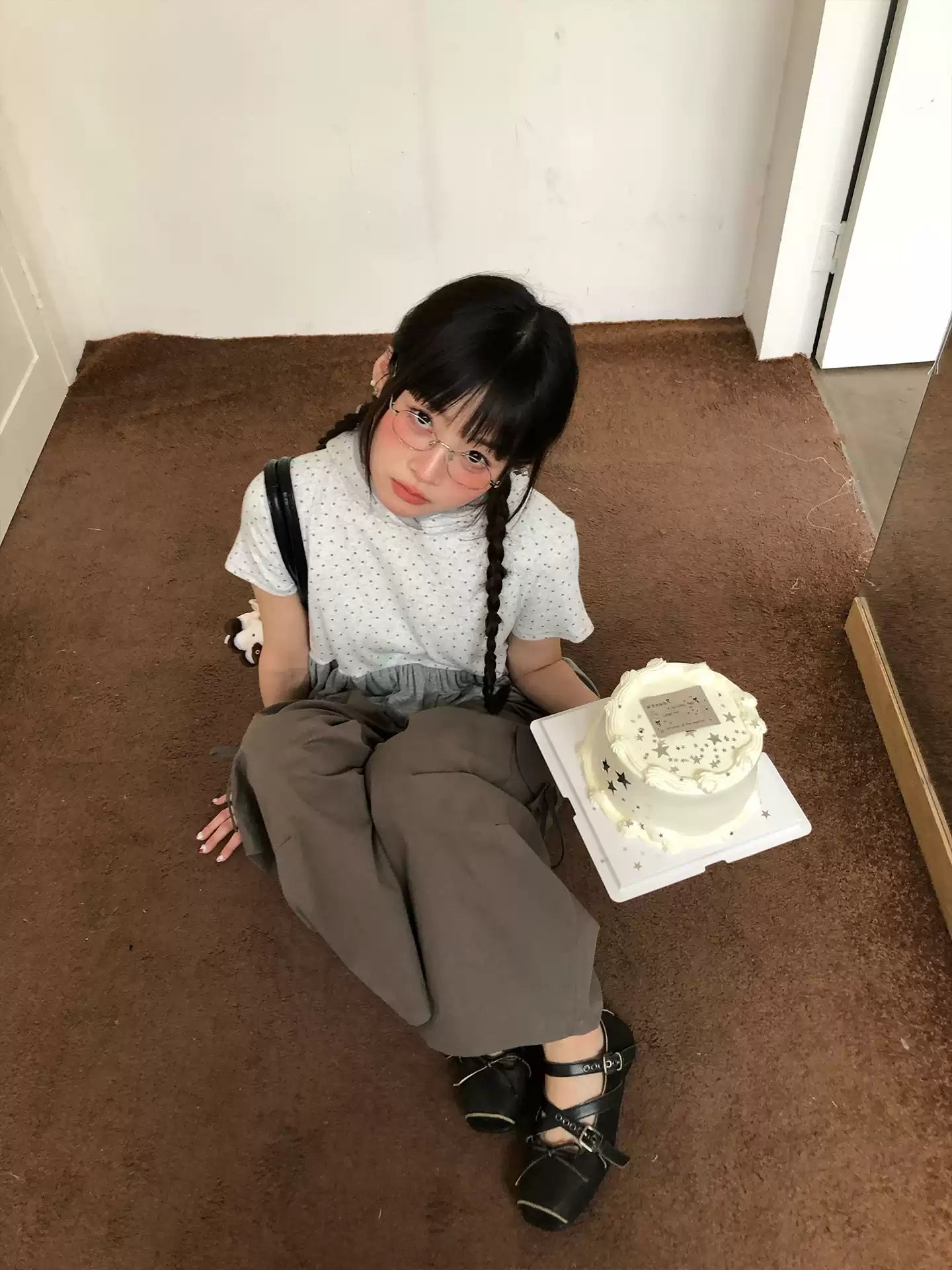 "Street Stroll Girl" Sage Gray Cotton Wide-Leg Cargo Pants