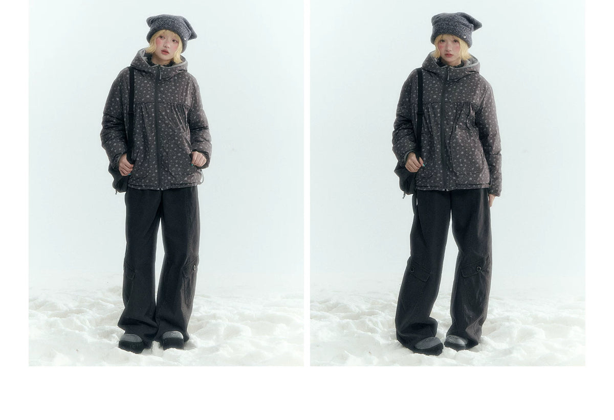Horridale - Charcoal Gray Washed Cargo Barrel Leg Pants
