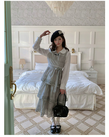 “Woodland Waltz Reverie” Grey Layered Cake Dress