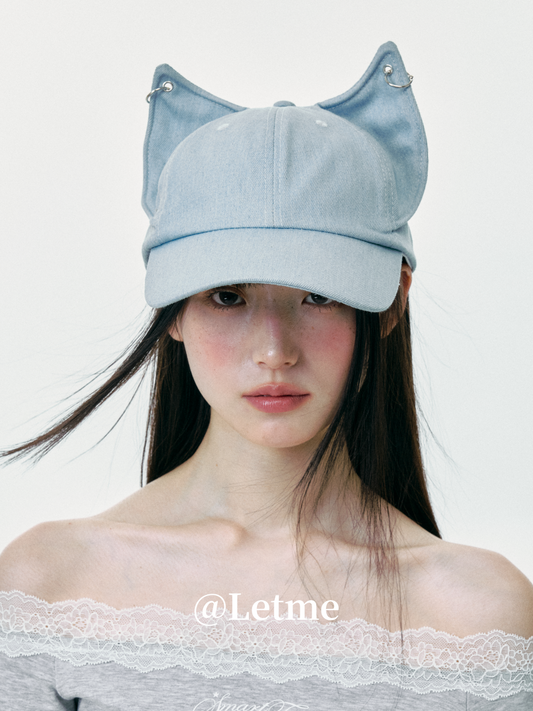 Cat Ear Denim Baseball Cap – Cute Korean Style Hat