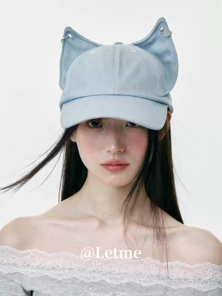 Cat Ear Denim Baseball Cap – Cute Korean Style Hat